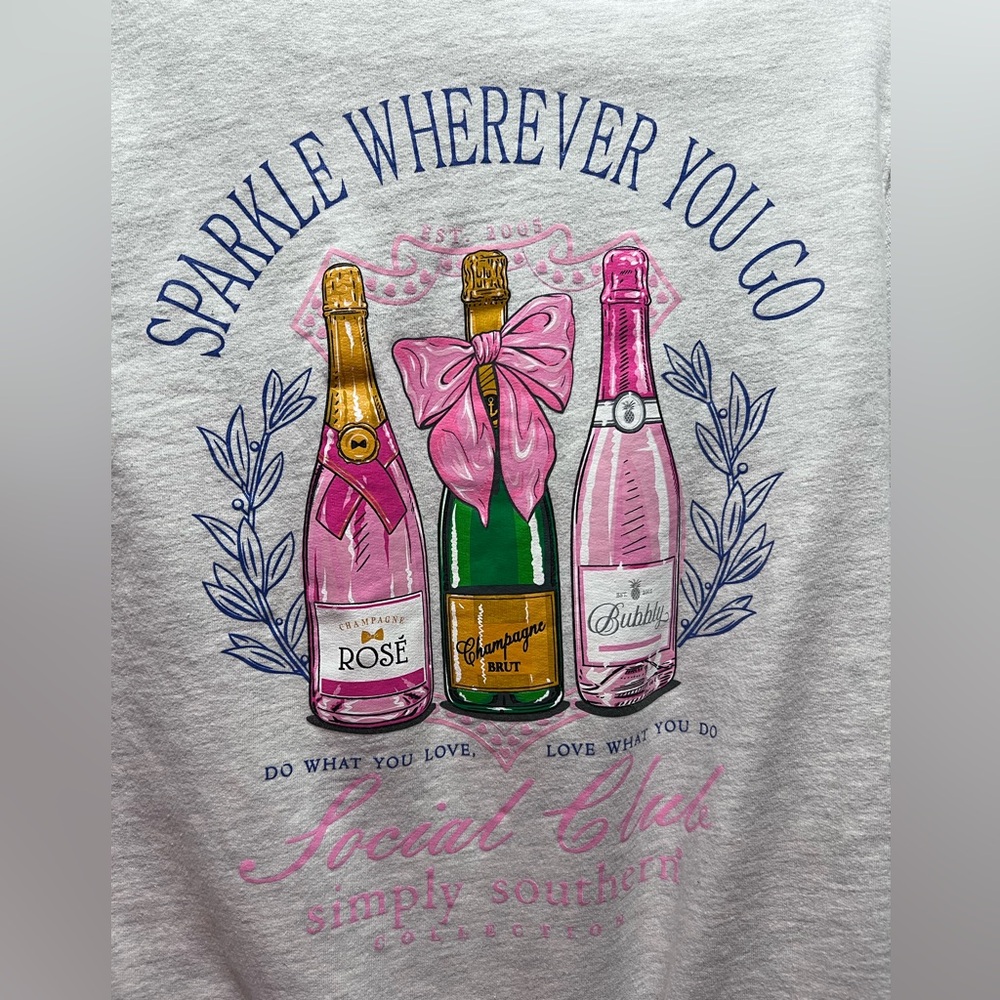 Simply Southern Champagne Social Club Crewneck Sweatshirt - Picture 3 of 6